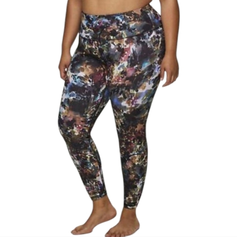 RBX Active 3X High Waisted Full Length Leggings‎ Multi Abstract Compression NWT - Picture 2 of 11